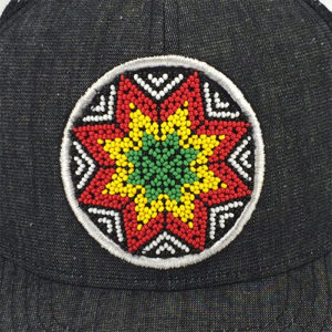 Peyote Star Red Green Gold